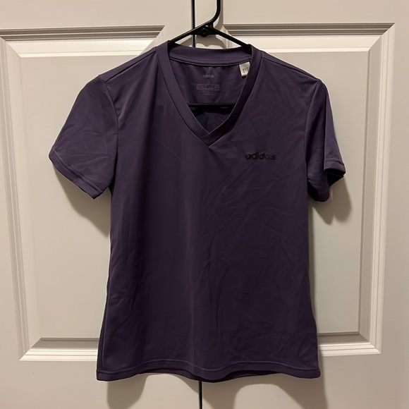 Women’s Adidas v-neck dri-fit t-shirt Purple - Picture 1 of 3